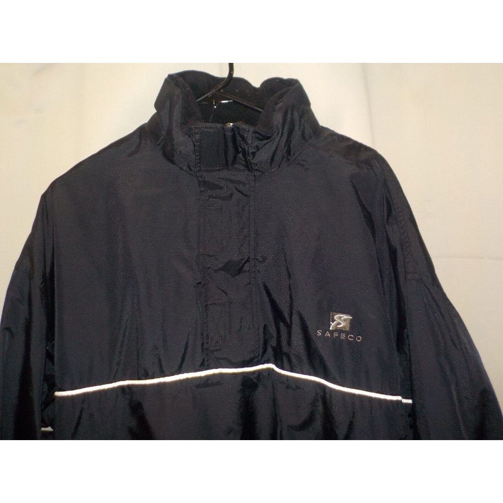 Vintage CYRK 1/4 Zip Fleece Lined SAFECO Pullover Jacket Hidden Hood Size Medium